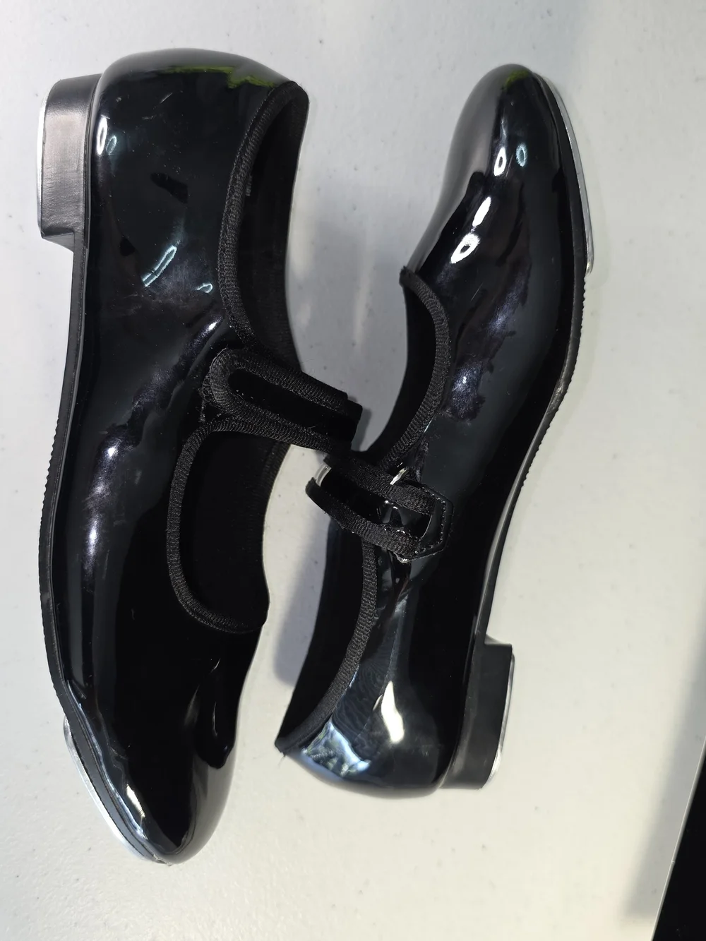 Black Patent Mary/ Molly Jane Tap Dance Jazz Shoes Adj. Strap Big Girl Sz 2.5
